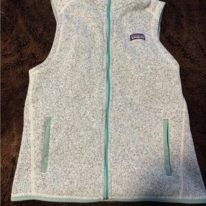 Patagonia Teal and Gray Fleece Vest